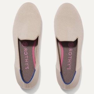 Rothy's Linen Double Stitch Beige Loafer Flat Size 7